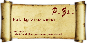 Putity Zsuzsanna névjegykártya